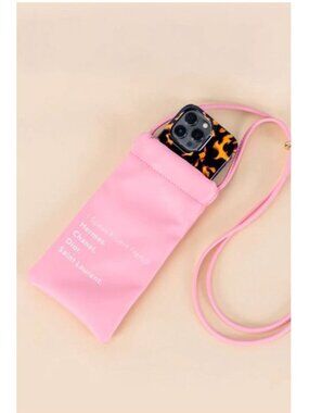 LA TRADING CO I Speak Fluent French Phone Pink Crossbody Bag NEW NWT